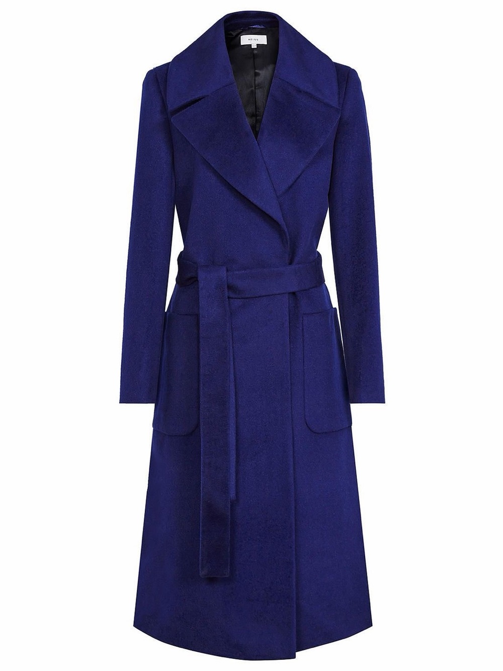 Reiss Royal Blue Belted Long Trench Coat